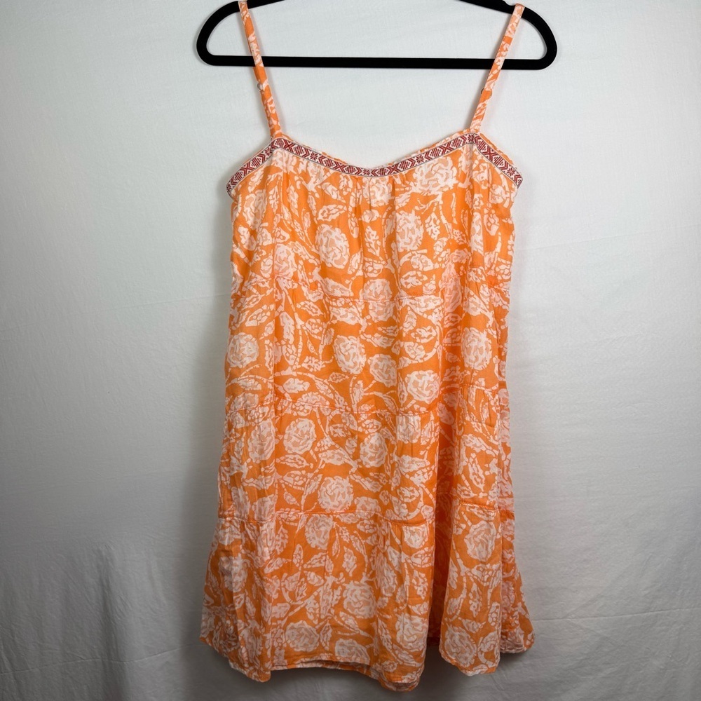 United Colors Of Benetton Orange and White Tank Womens Size S